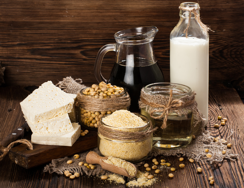 Soy products: soy flour, tofu, soy milk, soy sauce.